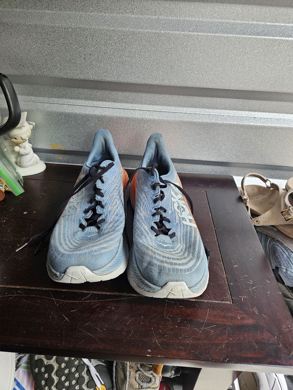 Hoka One One Mach 5 Blue Orange White Running Shoes Sneakers Men's Size 10.5 D